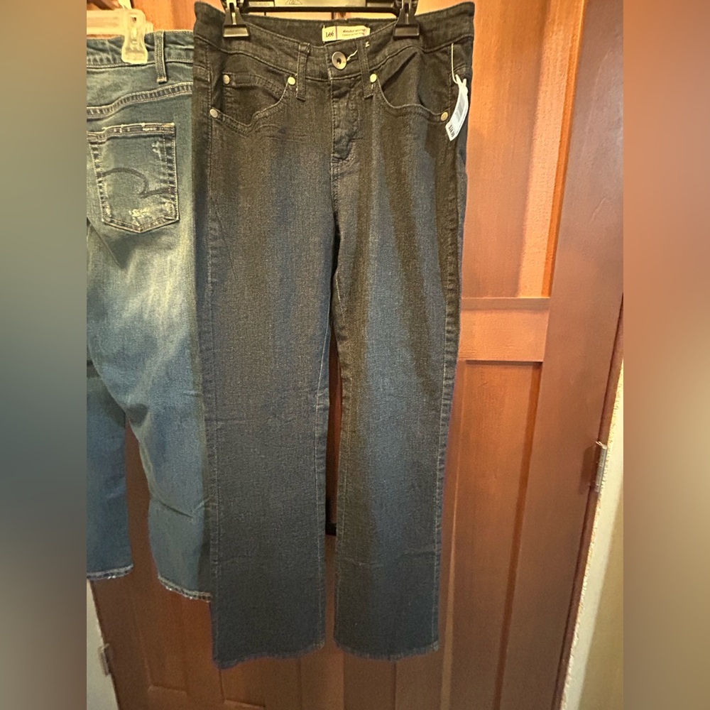 LEE Slender Secret Denim Jeans Silver Sequin Details Size 4 Medium NWT